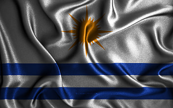Palmas flag, , silk wavy flags, brazilian cities, Day of Palmas, Flag of Palmas, fabric flags, 3D art, Palmas, cities of Brazil, Palmas 3D flag HD wallpaper