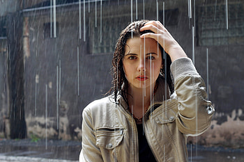 Girl Rain, girls, rain, rain HD wallpaper