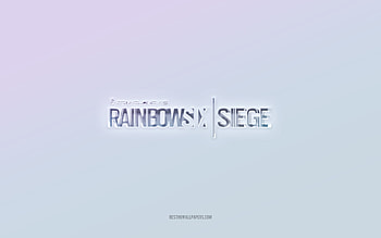 Rainbow Six Siege logo, cut out 3d text, white background, Rainbow Six Siege 3d logo, Rainbow Six Siege emblem, Rainbow Six Siege, embossed logo, Rainbow Six Siege 3d emblem HD wallpaper