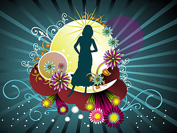 Vector silohuette, digital, abstract, art, flower, vector, woman HD wallpaper