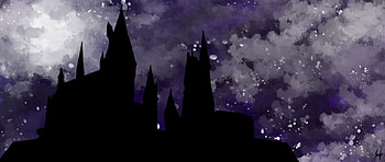 Silhouette, Hogwarts HD wallpaper