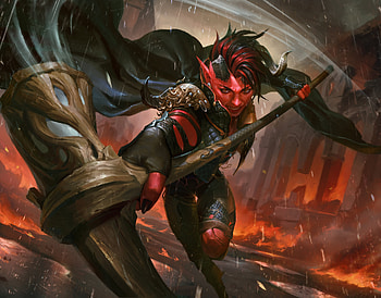 Karlach vengeant tiefling fury of Avernus, art, fantasy, red, karlach, billy christian, creature, demon HD wallpaper