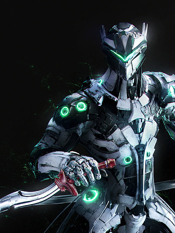 Genji , resolution, Dark background, CGI art HD phone wallpaper