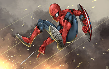 Spidey Captain America Civil War, spiderman, artwork, artist, superheroes, artstation HD wallpaper
