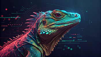 Vibrant Lizard: A Stunning Ultra, Animal, reptile, iguana, lizard, Digital Art HD wallpaper