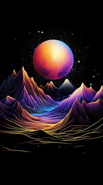 Colorful Dark Mountain, colorful, nature, mountain HD phone wallpaper
