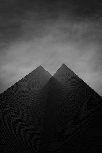 Sky, Building, Bw, Chb, Facade, Bottom View HD phone wallpaper