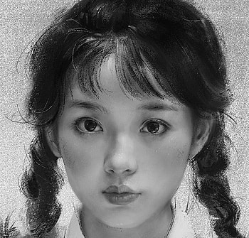 Girl, white, black, art, face, bw, ouer7901, ocass, portrait HD wallpaper