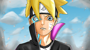Yellow Hair Boruto Uzumaki Jogan Blue Sky Background Boruto HD wallpaper