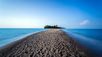 Island Sandy Bridge, Nature, Beaches, Islands, Sand HD wallpaper