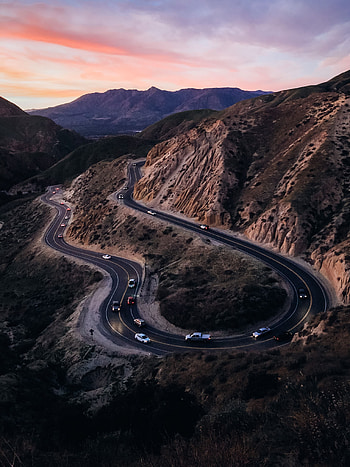Auto, Nature, Mountains, View From Above, Road HD phone wallpaper