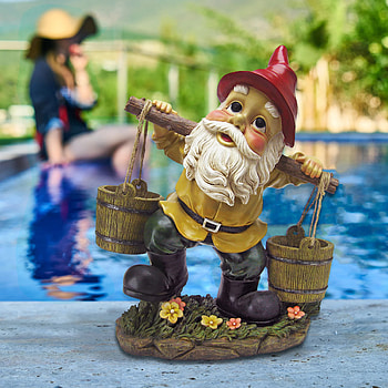 Design Toscano Gnome, Barney Two Buckets, Garden Statue, Wayfair HD phone wallpaper