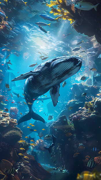 Whale Encounter Aquarium-Themed , aquarium, whale HD phone wallpaper