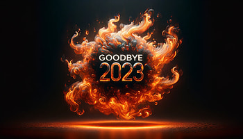 Goodbye 2023, flame, Digital Art, New Year HD wallpaper