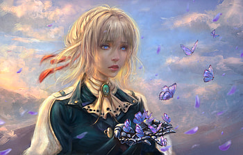 Violet Evergarden Anime Girl, violet-evergarden, anime-girl, anime, artist, artwork, digital-art, deviantart HD wallpaper