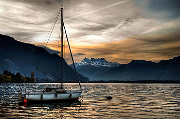 Wonderful, sea, amazing, sailboat, sunset HD wallpaper
