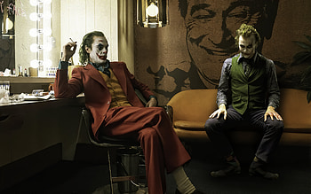 Joker And Heath Ledger Art, joker-movie, joker, superheroes, supervillain HD wallpaper