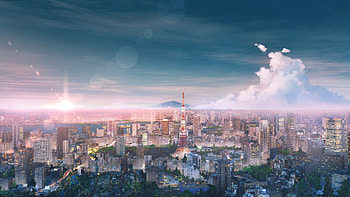 Tokyo cityscape, Anime art, City skyline, Digital artwork HD wallpaper