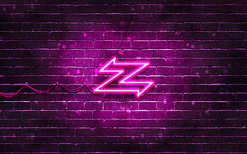 Zagato purple logo, , purple brickwall, Zagato logo, cars brands, Zagato neon logo, Zagato HD wallpaper