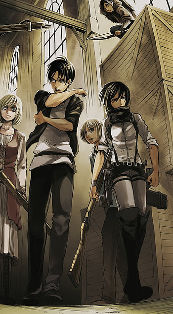 Attack on Titan: Eren & Mikasa , manga, Attack on Titan, Eren Yeager, Mikasa Ackerman, Eren & Mikasa HD phone wallpaper