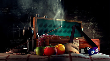 Billiards, 3D, Glass, Balls, Board, Wreath, Tomato, Rat, Cue HD wallpaper