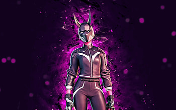 Helmet Harlowe, , purple neon lights, Fortnite Battle Royale, Fortnite characters, Helmet Harlowe Skin, Fortnite, Helmet Harlowe Fortnite HD wallpaper