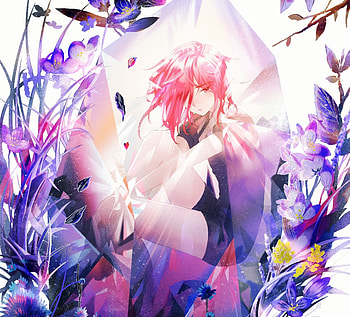 Flowers, cinnabar, anime girl, Houseki no kuni HD wallpaper