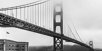 Black & White, man made, Golden Gate Bridge HD wallpaper