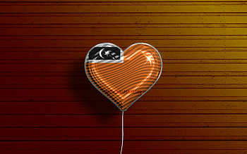 I Love Hulu District, Terengganu, , realistic balloons, brown wooden background, Day of Hulu District, district of Terengganu, flag of Hulu District, Malaysia, balloon with flag, Hulu Terengganu District, Hulu District HD wallpaper