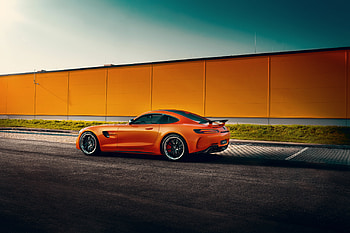 Orange Mercedes Benz Amg GT Rear, mercedes-amg-gt, mercedes, cars, 2020-cars, behance HD wallpaper