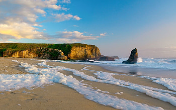 Landscape, Waves, Beach HD wallpaper