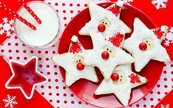 Enjoy!, sweet, white, craciun, red, christmas, cookie, food, new year HD wallpaper