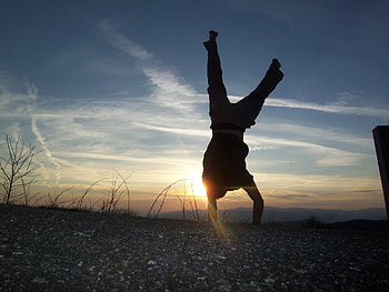 Sunset, Sun, Dance, Miscellanea, Miscellaneous, Human, Person, Bounce, Jump HD wallpaper