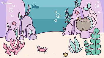 Pusheen Zoom Background - Pusheen. Kawaii , cute, Cute laptop, Mermaid Pusheen Computer HD wallpaper