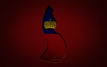 Liechtenstein map, , European countries, Liechtenstein flag, red carbon background, Liechtenstein map silhouette, Europe, Liechtenstein, flag of Liechtenstein HD wallpaper