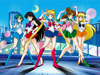 Sailor Moon, Magical girl, Luna pet, Team of warriors HD wallpaper