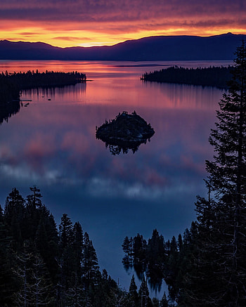 Emerald Bay, Pre-sunrise colors, Musicians, Beautiful landscapes HD phone wallpaper