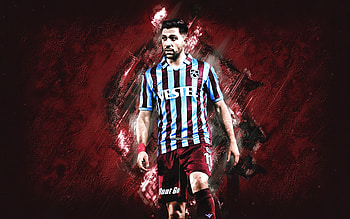 Anastasios Bakasetas, Trabzonspor, Greek footballer, portrait, burgundy stone background, football, Turkey HD wallpaper