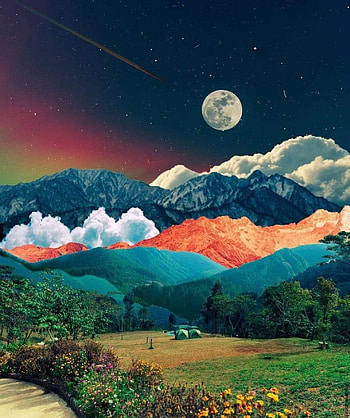 Paisaje, colina, nubes HD phone wallpaper