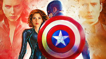 Black Widow X Captain America , black-widow, captain-america, superheroes, artist, artwork, digital-art, artstation HD wallpaper