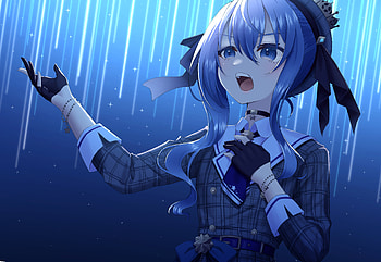 Hoshimachi Suisei, hololive, Hoshimachi Suisei, Anime, Virtual Youtuber HD wallpaper