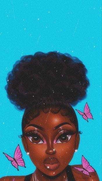 AESTHETIC . Black girl cartoon, Black aesthetic , Cute cartoon, Afro Black Girl HD phone wallpaper