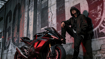 Urban Rebel Sportbike Anime Boy, urban, bike, anime, boy, artist, artwork, art, digital-art, ai HD wallpaper