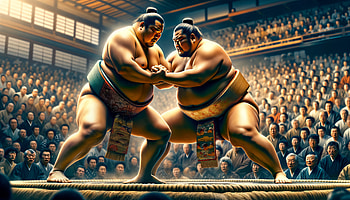 Intense Sumo Showdown, sumo wrestling, Sports, competition, crowd HD wallpaper