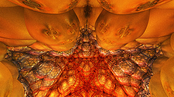 3d Fractal Art, 3D, orange (Color), glass, circle, sphere, Abstract, fractal, Abstract glass HD wallpaper