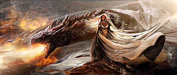 Daenerys Targaryen With His Dragon, game-of-thrones-season-8, daenerys-targaryen, dragon, game-of-thrones, tv-shows, artist, artwork, digital-art, deviantart HD wallpaper