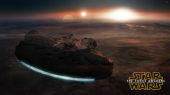 Star Wars: The Force Awakens, Millennium Falcon HD wallpaper