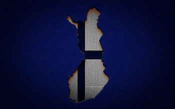 Finland map, , European countries, Finnish flag, blue carbon background, Finland map silhouette, Finland flag, Europe, Finnish map, Finland, flag of Finland HD wallpaper