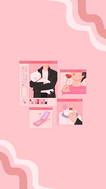 Jin, army, bts, rj, WWH, kimseokjin, pink aesthetic HD phone wallpaper