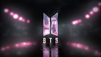 Pink Black BTS Logo In Dark Background BTS HD wallpaper